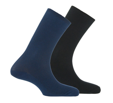 Lot de 2 paires de mi-chaussettes non-comprimantes en coton