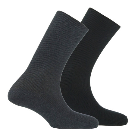 Lot de 2 paires de mi-chaussettes non-comprimantes en coton