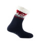 Chausson chaussette cocooning en acrylique motif hiver