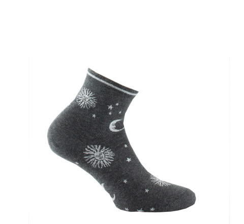 Socquettes en coton motif all over céleste MADE IN FRANCE