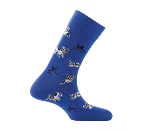 Mi-chaussettes en coton all over bulldogs MADE IN FRANCE