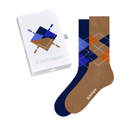 Coffret de 2 paires de mi-chaussettes en coton Burlington MOULINE