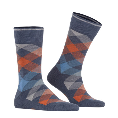 Chaussettes intarsia Newcastle en laine Bleu marine