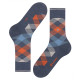 Chaussettes intarsia Newcastle en laine Bleu marine