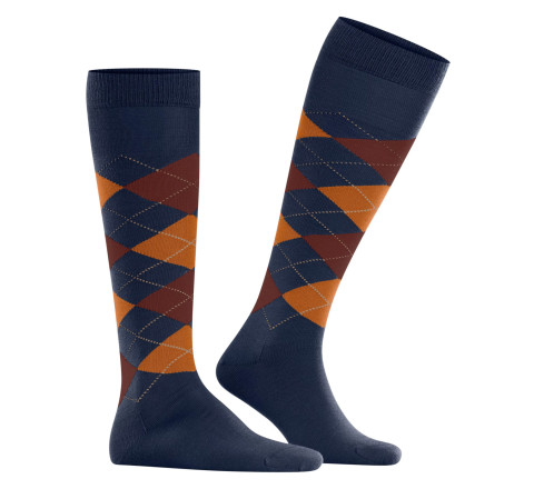 Chaussettes hautes Edinburgh en laine Royal blue