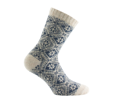 Mi-chaussettes en laine motifs all over jacquard