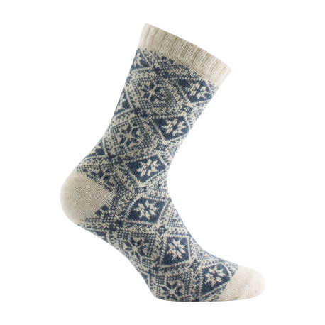 Mi-chaussettes en laine motifs all over jacquard