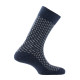 Lot de 2 paires de mi- chaussettes Al over rectangles plus unie MADE IN FRANCE