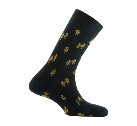 Mi-chaussettes jersey en coton all over de sapins