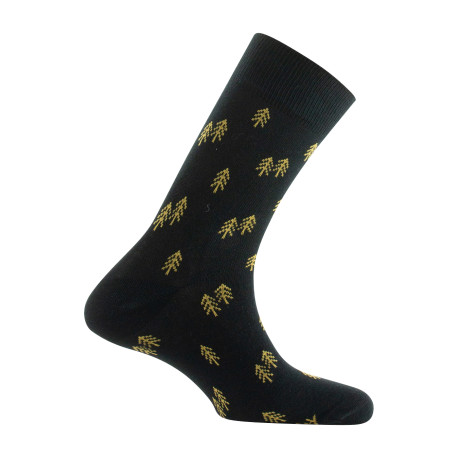 Mi-chaussettes jersey en coton all over de sapins