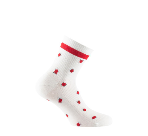 Socquettes en coton motif coccinelles MADE IN FRANCE