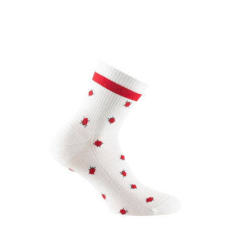 Socquettes en coton motif coccinelles MADE IN FRANCE