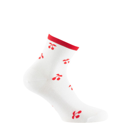 Socquettes en coton motif Cerises MADE IN FRANCE